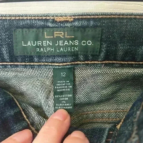 Ralph Lauren Lauren Jean Co Modern Straight Leg Jeans Dark Wash Womens 12 - Picture 3 of 9